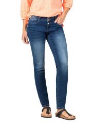 Timezone Dżinsy "Enya" - Slim fit - w kolorze niebieskim rozmiar: W24/L30. Niebieskie jeansy damskie Timezone. Za 118.84 zł.