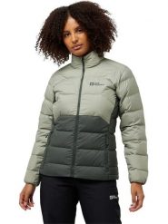Jack Wolfskin Kurtka puchowa "Ather" w kolorze zielonym rozmiar: S. Zielone kurtki damskie Jack Wolfskin, s, bez wzorów, z puchu, bez kaptura. Za 448.99 zł.