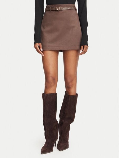 Guess Spódnica mini W6YD06 W2890 Brązowy Regular Fit. Brązowe spódnice damskie Guess, m, z aplikacjami, z syntetyku, mini. Za 474.99 zł.