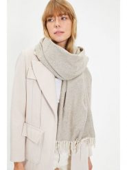 Trendyol Szal w kolorze beżowo-białym - 62 x 200 cm rozmiar: onesize. Brązowe szaliki damskie Trendyol, bez wzorów, z materiału. Za 69.58 zł.