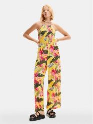 Desigual Kombinezon Tropical Party 24SWMW22 Kolorowy Relaxed Fit. Sukienki damskie Desigual, bez wzorów, z wiskozy, bez ramiączek. Za 229.99 zł.