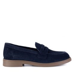 Mokasyny Lasocki. Niebieskie mokasyny damskie Lasocki, bez obcasa. Za 219.99 zł.