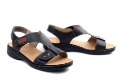RIEKER 64577-00 black, sandały damskie. Czarne sandały damskie Rieker, bez wzorów, bez obcasa, bez zapięcia. Za 239.92 zł.