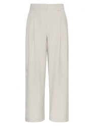 MOSS COPENHAGEN Spodnie "Henrika" w kolorze kremowym rozmiar: XL. Brązowe spodnie materiałowe damskie Moss Copenhagen, bez wzorów, z materiału. Za 148.96 zł.