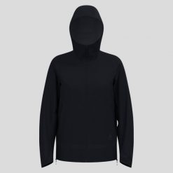 Kurtka damska Odlo ESSENTIAL 2.5L WATERPROOF Jacket hardshell. Czarne kurtki damskie ODLO, l, bez wzorów, z hardshellu, z kapturem. Za 829.99 zł.