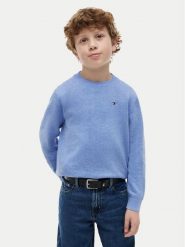 Tommy Hilfiger Sweter KB0KB10307 Niebieski Regular Fit. Niebieskie swetry chłopięce Tommy Hilfiger, z bawełny, bez kołnierzyka. Za 289.99 zł.