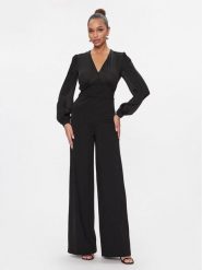 TWINSET Kombinezon 241TP2190 Czarny Relaxed Fit. Czarne sukienki damskie Twinset, bez wzorów, z wiskozy, bez ramiączek. Za 599.99 zł.