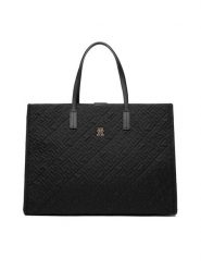 Tommy Hilfiger Torebka Th City Tote Mono Nylon AW0AW18163 Czarny. Czarne torebki klasyczne damskie Tommy Hilfiger, z nylonu, bez dodatków. Za 649.99 zł.