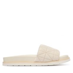 Klapki Gant. Białe klapki damskie Gant, bez wzorów, bez obcasa, bez zapięcia. Za 329.99 zł.