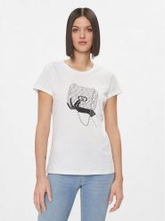 Liu Jo T-Shirt WA4034 JS923 Biały Regular Fit. Białe t-shirty damskie Liu Jo, xs, bez wzorów, z bawełny, bez kołnierzyka. Za 199.99 zł.