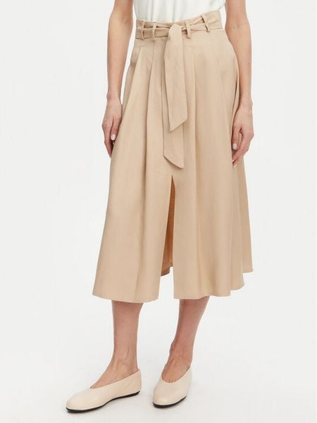 KAOS Spódnica midi RP1CO037 Beżowy Regular Fit. Brązowe spódnice damskie KAOS, bez wzorów, z wiskozy, midi. Za 389.99 zł.