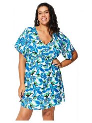 Aller Simplement Sukienka w kolorze niebiesko-zielonym rozmiar: 42/44. Niebieskie sukienki damskie Aller Simplement, bez wzorów, z wiskozy, bez ramiączek. Za 78.99 zł.