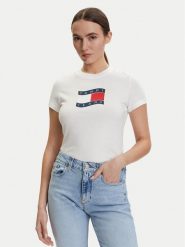 Tommy Jeans T-Shirt DW0DW22781 Écru Regular Fit. Białe t-shirty damskie Tommy Jeans, s, bez wzorów, z bawełny, bez kołnierzyka. Za 149.99 zł.