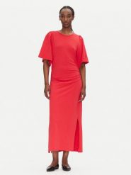 Bruuns Bazaar Sukienka codzienna Nathala BBW4560 Czerwony Regular Fit. Czerwone sukienki damskie Bruuns Bazaar, bez wzorów, z bawełny, bez ramiączek. Za 369.99 zł.