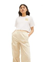 Tom Tailor Koszulka w kolorze białym rozmiar: XL. Białe bluzki damskie Tom Tailor, xl, bez wzorów, bez kołnierzyka, bez ramiączek. Za 21.97 zł.
