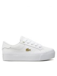 Lacoste Sneakersy 747CFA0005 Biały. Białe obuwie sportowe damskie Lacoste, ze skóry, bez zapięcia. Za 289.99 zł.
