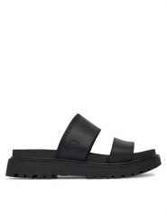 Timberland Klapki Clairemont Way TB0A63NGW021 Czarny. Czarne klapki damskie Timberland, bez wzorów, ze skóry, bez obcasa, bez zapięcia. Za 259.99 zł.