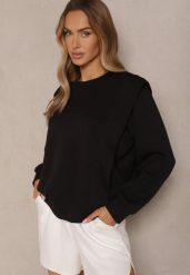 Czarna Bluza z Wiskozą z Szerokimi Ramionami Alioris. Czarne bluzy damskie Renee, bez wzorów, z jeansu, bez kaptura. Za 69.99 zł.