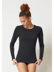 Skiny Koszulka w kolorze czarnym rozmiar: 36. Czarne bluzki damskie Skiny, bez wzorów, bez kołnierzyka, bez ramiączek. Za 91.95 zł.
