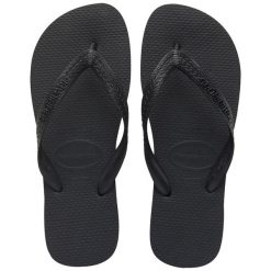 Klapki Havaianas Model 4000029 Kolor Czarny. Czarne klapki damskie Havaianas, bez wzorów, z gumy, bez obcasa, bez zapięcia. Za 74.25 zł.