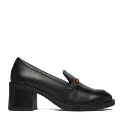 Loafersy Lasocki. Czarne czółenka damskie Lasocki, bez wzorów, bez obcasa, na obcasie. Za 229.99 zł.