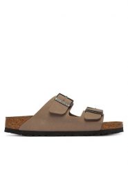 Birkenstock Klapki Arizona 1032070 Beżowy. Brązowe klapki damskie Birkenstock, bez wzorów, ze skóry, bez obcasa, bez zapięcia. Za 379.99 zł.