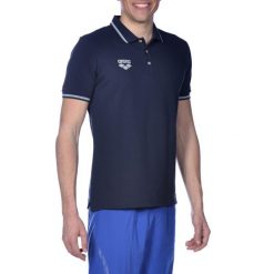 Koszulka polo Arena Team Line. Niebieskie bluzki damskie Arena, xs, bez wzorów, z bawełny, bez kołnierzyka, bez ramiączek. Za 79.34 zł.