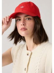 Levi's Czapka w kolorze czerwonym rozmiar: onesize. Czerwone czapki z daszkiem damskie Levi's, bez wzorów, z bawełny. Za 92.21 zł.