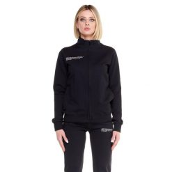 Bluza z bawełna z zamek błyskawiczny na co dzień. Czarne obuwie sportowe damskie LEONE 1947 APPAREL, z bawełny, bez zapięcia, na fitness i siłownię. W wyprzedaży za 267.34 zł.