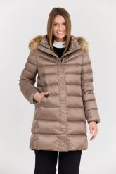 HETREGO Beżowa damska kurtka puchowa Leonie Quilted Woman Jacket With Detached Hood. Brązowe kurtki damskie HETREGO, bez wzorów, z poliamidu. W wyprzedaży za 1,139.99 zł.