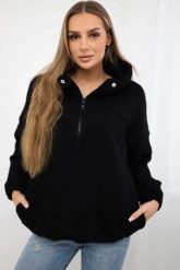Bluza z kapturem czarna. Czarne bluzy damskie KESI, l, bez wzorów, z bawełny, z kapturem. Za 218.51 zł.