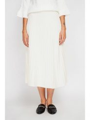 ASSUILI Kaszmirowa spódnica w kolorze kremowym rozmiar: 40. Brązowe spódnice damskie Assuili, bez wzorów, z kaszmiru, klasyczne, midi. Za 130.99 zł.
