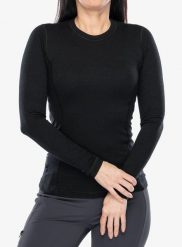 Bluza termoaktywna damska Sensor Merino DF Tee L/S. Czarne bluzy damskie Sensor, l, bez wzorów, z materiału, bez kaptura. Za 285.99 zł.