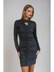 Monki Sukienka w kolorze antracytowym rozmiar: XS. Czarne sukienki damskie Monki, bez wzorów, bez ramiączek. Za 52.30 zł.