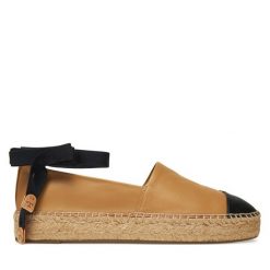 Espadryle Tory Burch. Brązowe espadryle damskie Tory Burch, bez wzorów, bez obcasa. Za 1,009.00 zł.