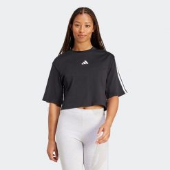 Koszulka z krótkim rękawem damska ADIDAS Gym & Pilates. Bluzki damskie Adidas, s, bez wzorów, z bawełny, bez kołnierzyka, bez ramiączek. Za 129.99 zł.