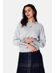 ASSUILI Sweter w kolorze szarym rozmiar: 34. Szare swetry klasyczne damskie Assuili, bez kołnierzyka. Za 117.73 zł.