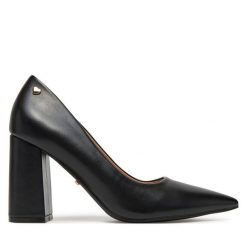 Czółenka DeeZee. Czarne czółenka damskie DeeZee, bez wzorów, bez obcasa. Za 139.99 zł.