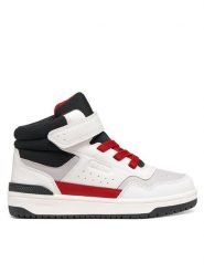Geox Sneakersy J Washiba Boy J66LQI 0BC15 C0050 M Biały. Białe buty sportowe chłopięce Geox, ze skóry, bez zapięcia. Za 249.99 zł.
