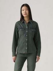 Levi's Koszula dżinsowa w kolorze niebieskim rozmiar: L. Niebieskie koszule damskie Levi's, l, bez wzorów, z bawełny, bez kołnierzyka, bez ramiączek. Za 144.24 zł.
