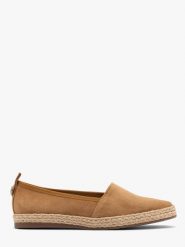 Rude espadryle damskie DINA. Brązowe espadryle damskie Ryłko, bez wzorów, ze skóry, bez obcasa, na płaskiej podeszwie. W wyprzedaży za 299.99 zł.