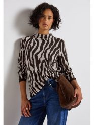 Cecil Koszulka w kolorze jasnoszaro-czarnym rozmiar: 34. Czarne koszulki damskie Cecil, bez wzorów, bez kołnierzyka, bez ramiączek. Za 113.63 zł.