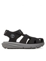 Timberland Sandały Motion Dune Fisherman TB0A6C420011 Czarny. Czarne sandały chłopięce Timberland, ze skóry, bez zapięcia. Za 199.99 zł.