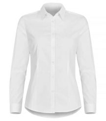 Clique Stretch Shirt L/S Women – koszula stretch z długim rękawem. Białe koszule damskie CLIQUE, l, bez wzorów, z bawełny, bez kołnierzyka, bez ramiączek. Za 198.77 zł.