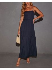 Milan Kiss Sukienka w kolorze granatowym rozmiar: XL. Niebieskie sukienki damskie Milan Kiss, bez wzorów, bez ramiączek. Za 173.99 zł.