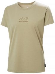Helly Hansen Koszulka funkcyjna "Skog Graphic Tee" w kolorze khaki rozmiar: XS. Brązowe koszulki damskie Helly Hansen, xs, bez wzorów, bez kołnierzyka, bez ramiączek. Za 65.85 zł.