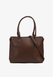 Brązowa Torebka Shopperka z Usztywnianym Dołem Amise. Brązowe shopper bag Born2be, z jeansu, bez dodatków. Za 84.99 zł.