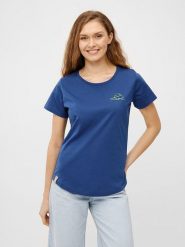 Derbe Koszulka w kolorze granatowym rozmiar: S. Niebieskie bluzki damskie Derbe, s, bez wzorów, z bawełny, bez kołnierzyka, bez ramiączek. Za 95.92 zł.