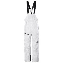 Damskie spodnie narciarskie na szelkach Helly Hansen Powderqueen. Szare spodnie sportowe damskie Helly Hansen, na zimę, bez wzorów, narciarskie. Za 1,343.50 zł.