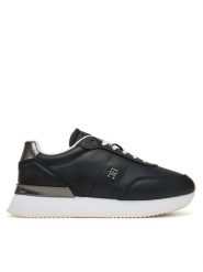 Tommy Hilfiger Sneakersy Chic Fashion Runner FW0FW08695 Czarny. Czarne obuwie sportowe damskie Tommy Hilfiger, ze skóry, bez zapięcia. Za 359.99 zł.